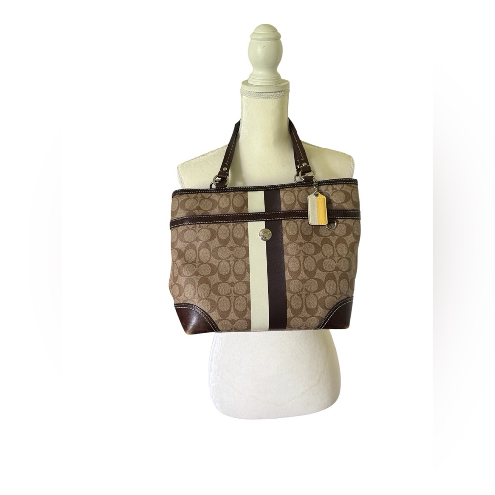 Brown and Cream Men's Bag